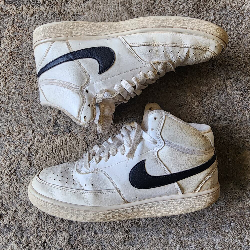 Nike Court Vision Mid White Black Men's Size 7 CD5466-101 Basketball